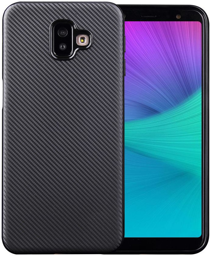 Samsung Galaxy J6 Plus Carbon TPU Hoesje Zwart afbeelding 1