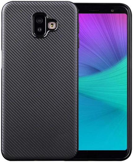 Samsung Galaxy J6 Plus Carbon TPU Hoesje Zwart afbeelding 1