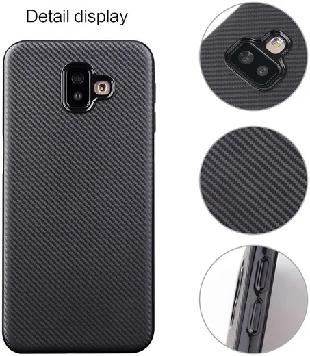 Samsung Galaxy J6 Plus Carbon TPU Hoesje Zwart afbeelding 3