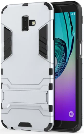 Samsung Galaxy J6 Plus Hybride Kickstand Hoesje Wit afbeelding 1