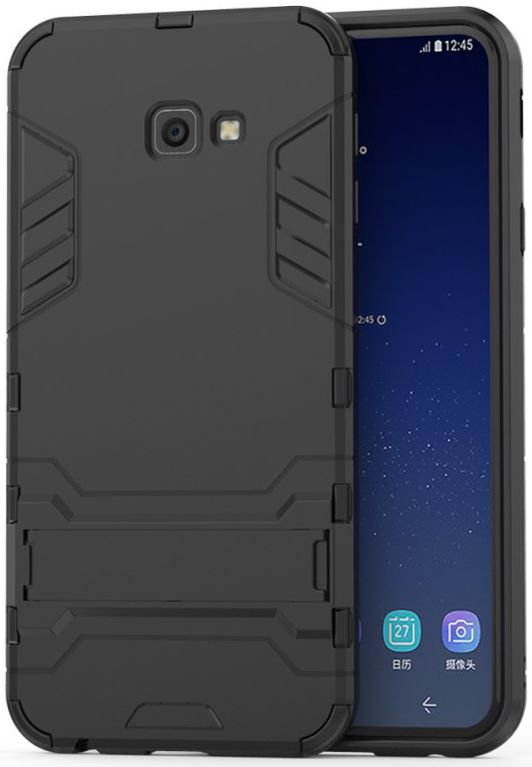Samsung Galaxy J4 Plus Hyrbride Kickstand Hoesje Zwart afbeelding 1