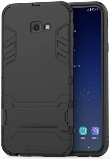 Samsung Galaxy J4 Plus Hyrbride Kickstand Hoesje Zwart afbeelding 1