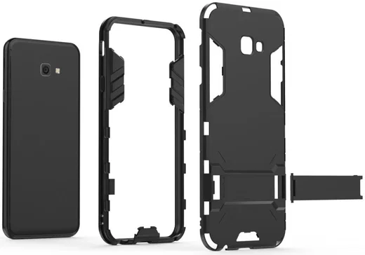 Samsung Galaxy J4 Plus Hyrbride Kickstand Hoesje Zwart afbeelding 8