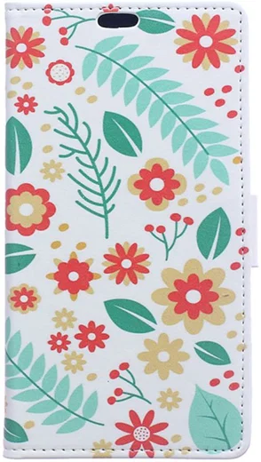 Samsung Galaxy J4 Plus Portemonnee Print Hoesje Flowers afbeelding 1