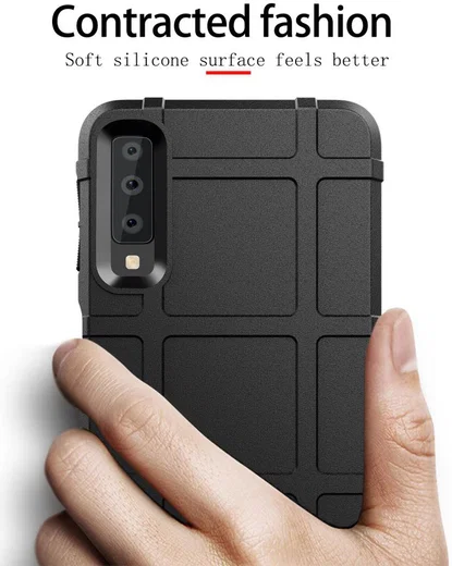 Samsung Galaxy A7 (2018) TPU Hybride Hoesje Blauw afbeelding 4