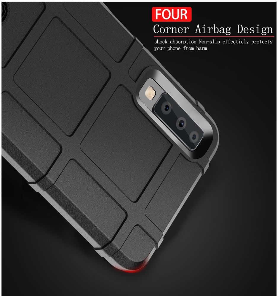 Samsung Galaxy A7 (2018) TPU Hybride Hoesje Blauw afbeelding 5