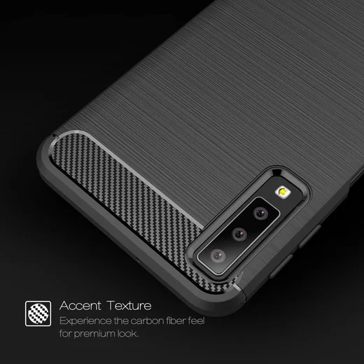 Samsung Galaxy A7 2018 Geborsteld TPU Hoesje Rood afbeelding 10