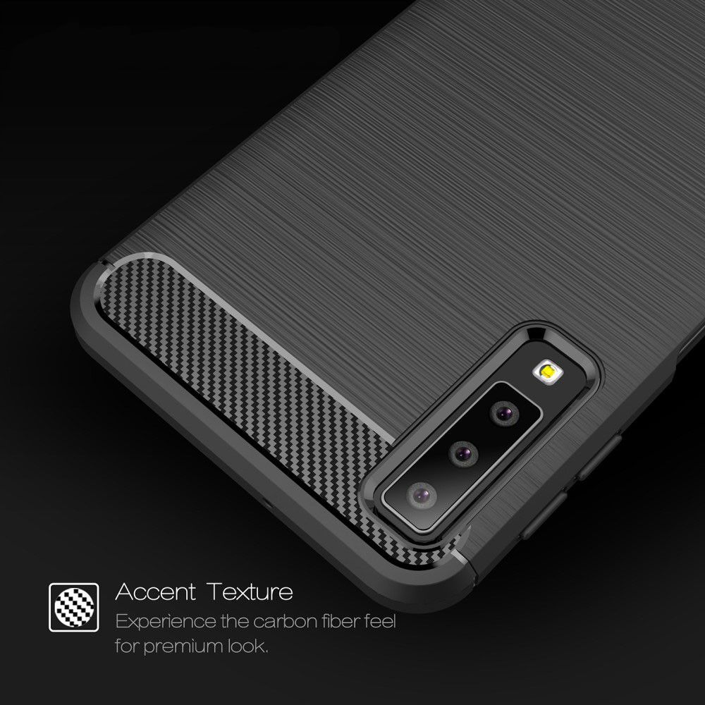 Samsung Galaxy A7 2018 Geborsteld TPU Hoesje Grijs afbeelding 10