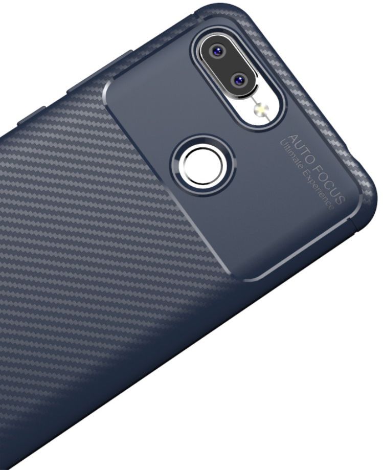 Xiaomi Redmi 6 Siliconen Carbon Hoesje Blauw afbeelding 4