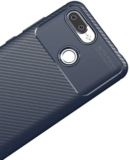 Xiaomi Redmi 6 Siliconen Carbon Hoesje Blauw afbeelding 4