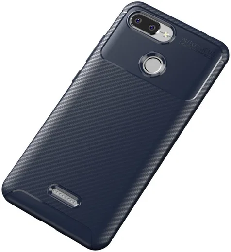 Xiaomi Redmi 6 Siliconen Carbon Hoesje Blauw afbeelding 5