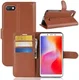 Xiaomi Redmi 6A Litchi Skin Leren Portemonnee Hoesje Bruin afbeelding 3