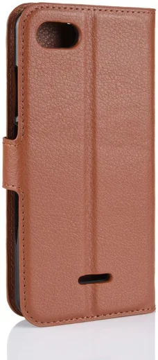 Xiaomi Redmi 6A Litchi Skin Leren Portemonnee Hoesje Bruin afbeelding 6