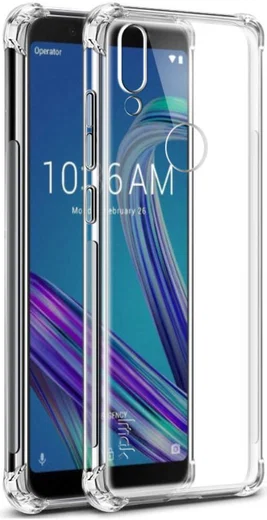 IMAK Asus ZenFone Max Pro M1 Hoesje met Screenprotector Transparant afbeelding 2
