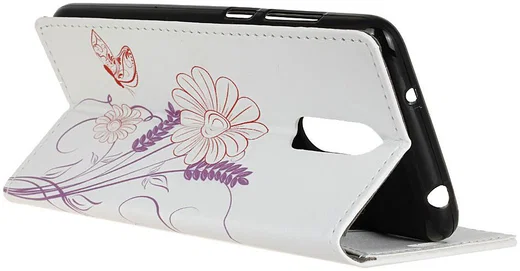 Nokia 7.1 Portemonnee Hoesje met Print Vlinder & Bloem afbeelding 4