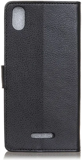 Wiko View 2 Go Kunstlederen Wallet Stand Hoesje Zwart afbeelding 6