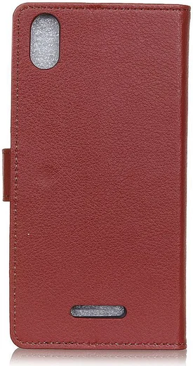 Wiko View 2 Go Kunstlederen Wallet Stand Hoesje Bruin afbeelding 6