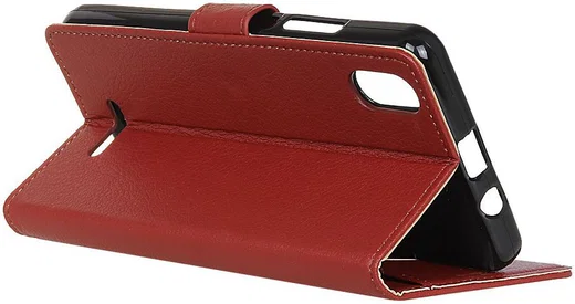 Wiko View 2 Go Kunstlederen Wallet Stand Hoesje Bruin afbeelding 7
