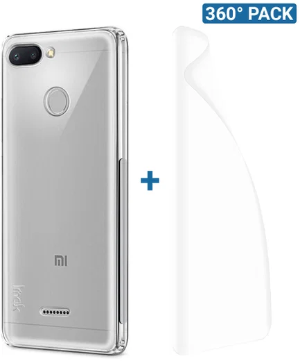 IMAK Xiaomi Redmi 6 Hoesje TPU met Screenprotector Transparant afbeelding 1