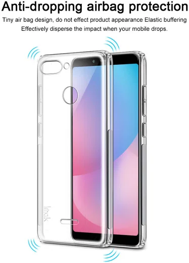 IMAK Xiaomi Redmi 6 Hoesje TPU met Screenprotector Transparant afbeelding 7