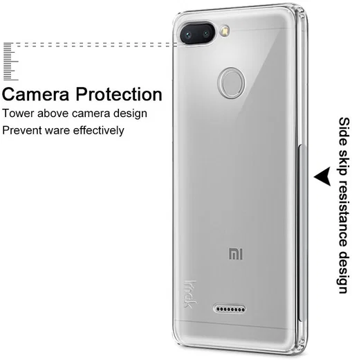 IMAK Xiaomi Redmi 6 Hoesje TPU met Screenprotector Transparant afbeelding 8