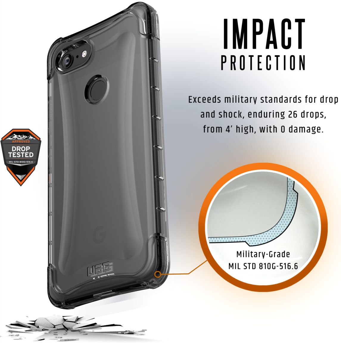 Urban Armor Gear Plyo Hoesje Google Pixel 3 XL Ice afbeelding 4