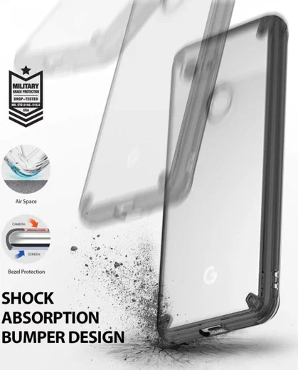 Ringke Fusion Google Pixel 3 Hoesje Doorzichtig Smoke Black afbeelding 2