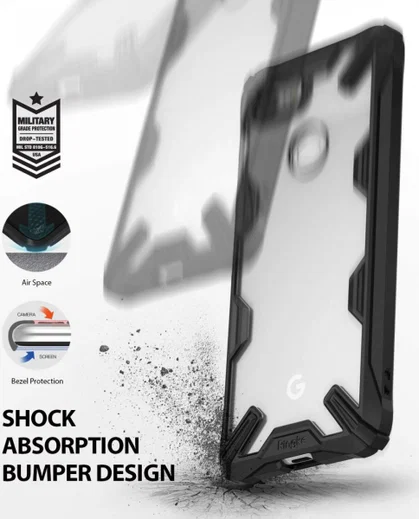 Ringke Fusion X Google Pixel 3 Hoesje Doorzichtig Zwart afbeelding 2