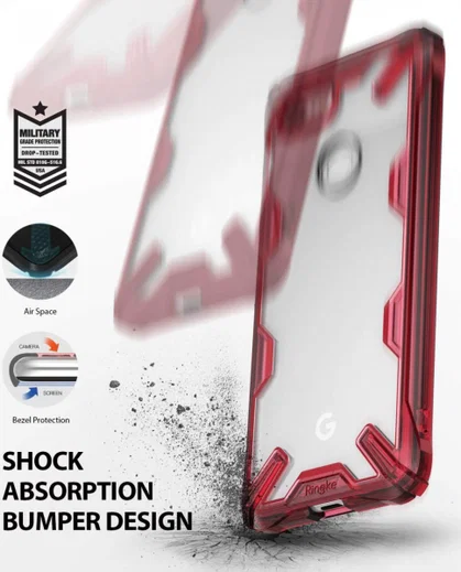 Ringke Fusion X Google Pixel 3 Hoesje Doorzichtig Rood afbeelding 2