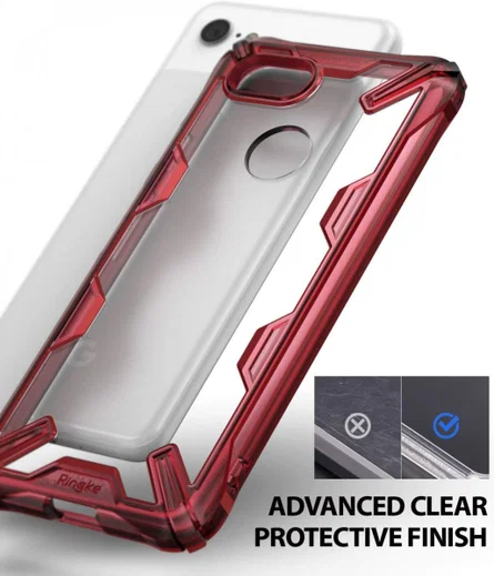 Ringke Fusion X Google Pixel 3 Hoesje Doorzichtig Rood afbeelding 4