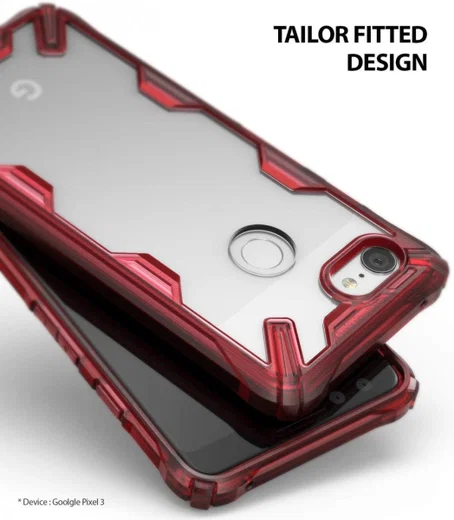 Ringke Fusion X Google Pixel 3 Hoesje Doorzichtig Rood afbeelding 7