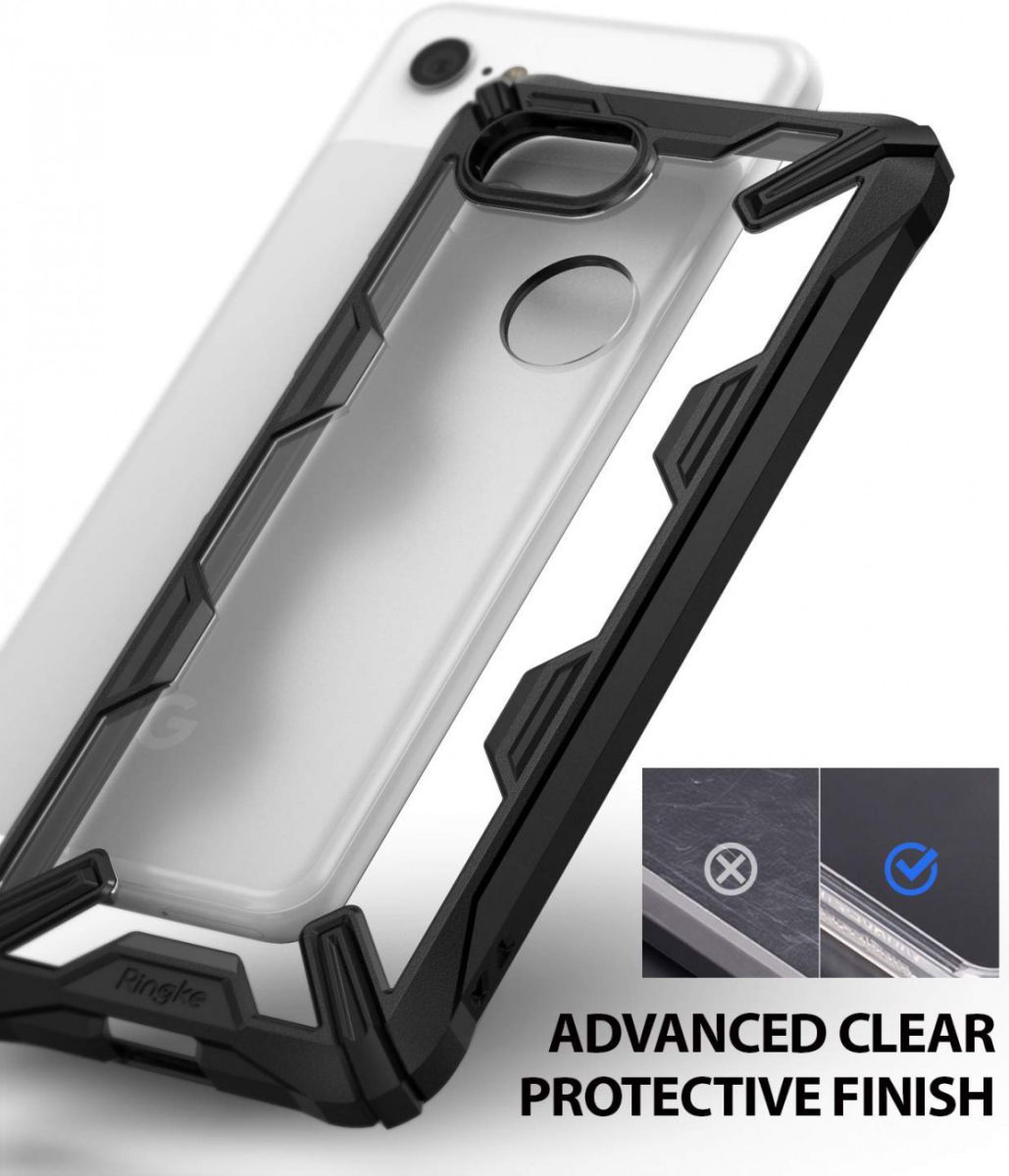 Ringke Fusion X Google Pixel 3 XL Hoesje Doorzichtig Zwart afbeelding 4