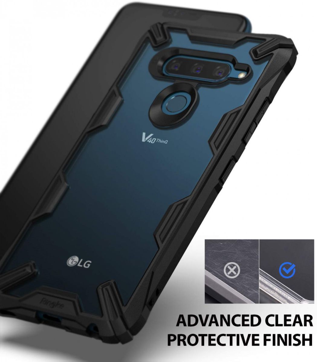 Ringke Fusion X LG V40 ThinQ Hoesje Doorzichtig Zwart afbeelding 5