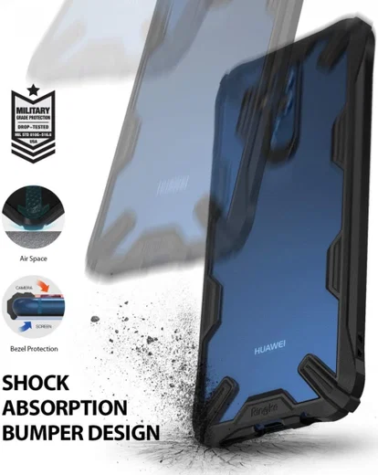 Ringke Fusion X Huawei Mate 20 Lite Hoesje Doorzichtig Zwart afbeelding 2