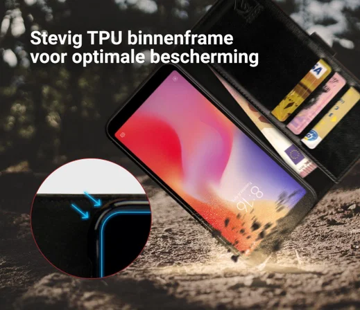 Rosso Element Xiaomi Redmi 6 Hoesje Book Cover Zwart afbeelding 6