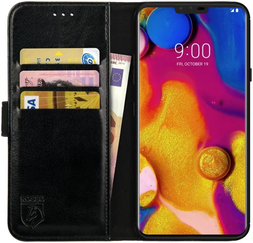 Rosso Element LG V40 ThinQ Hoesje Book Cover Zwart afbeelding 1