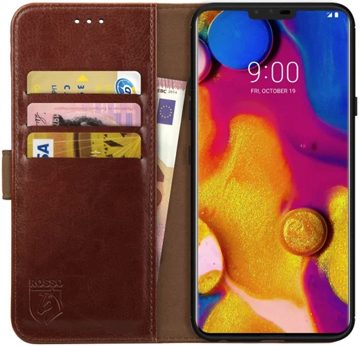 Rosso Element LG V40 ThinQ Hoesje Book Cover Bruin afbeelding 1