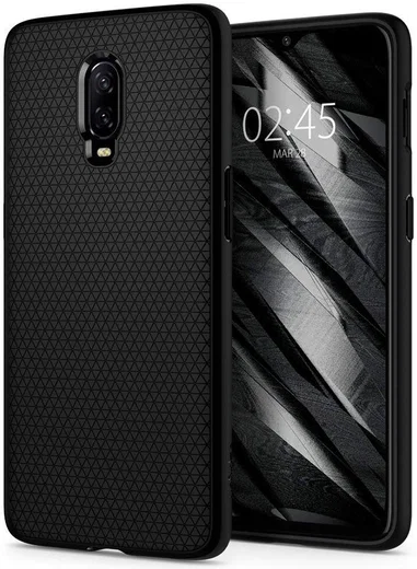 Spigen Liquid Air Back Cover Hoesje OnePlus 6T Zwart afbeelding 1