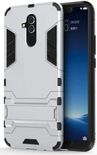 Huawei Mate 20 Lite Hybride Kickstand Hoesje Zilver afbeelding 1