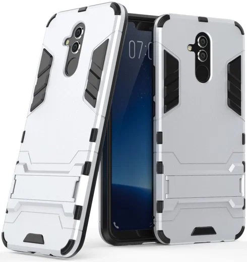 Huawei Mate 20 Lite Hybride Kickstand Hoesje Zilver afbeelding 2
