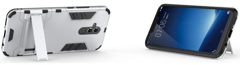 Huawei Mate 20 Lite Hybride Kickstand Hoesje Zilver afbeelding 3
