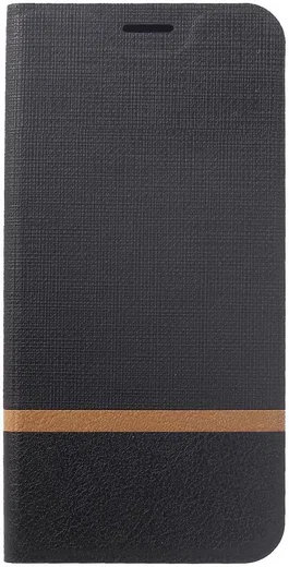 Huawei Mate 20 Lite Cross Pattern Wallet Hoesje Hoesje Zwart afbeelding 1