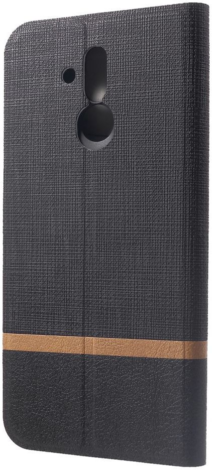 Huawei Mate 20 Lite Cross Pattern Wallet Hoesje Hoesje Zwart afbeelding 4