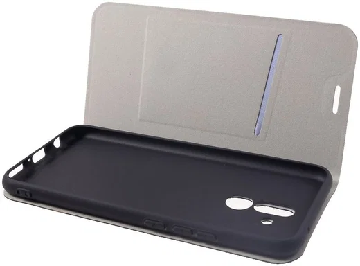 Huawei Mate 20 Lite Cross Pattern Wallet Hoesje Hoesje Zwart afbeelding 5