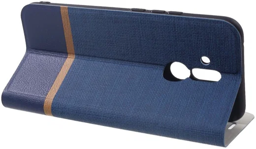 Huawei Mate 20 Lite Cross Pattern Wallet Hoesje Hoesje Blauw afbeelding 4