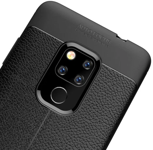 Huawei Mate 20 Lite Litchi Kunstleren Coating TPU Hoesje Zwart afbeelding 7