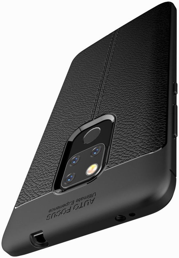 Huawei Mate 20 Lite Litchi Kunstleren Coating TPU Hoesje Zwart afbeelding 10