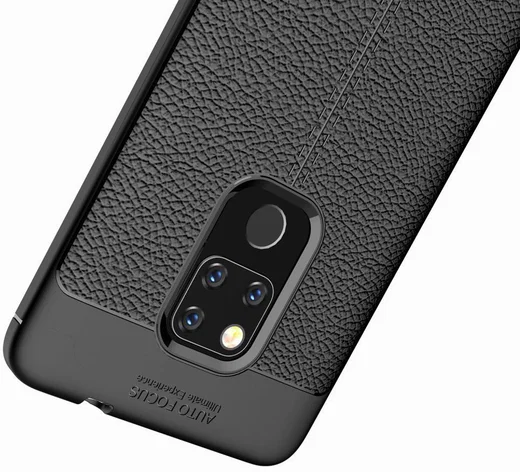 Huawei Mate 20 Lite Litchi Kunstleren Coating TPU Hoesje Zwart afbeelding 11