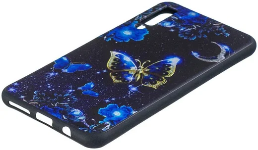 Samsung Galaxy A7 (2018) TPU Backcover Print Blauwe Vlinder afbeelding 3