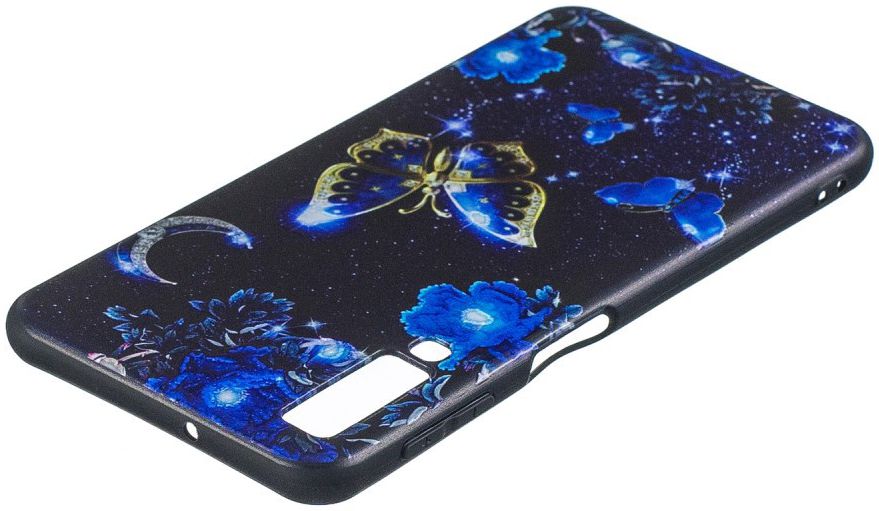 Samsung Galaxy A7 (2018) TPU Backcover Print Blauwe Vlinder afbeelding 4
